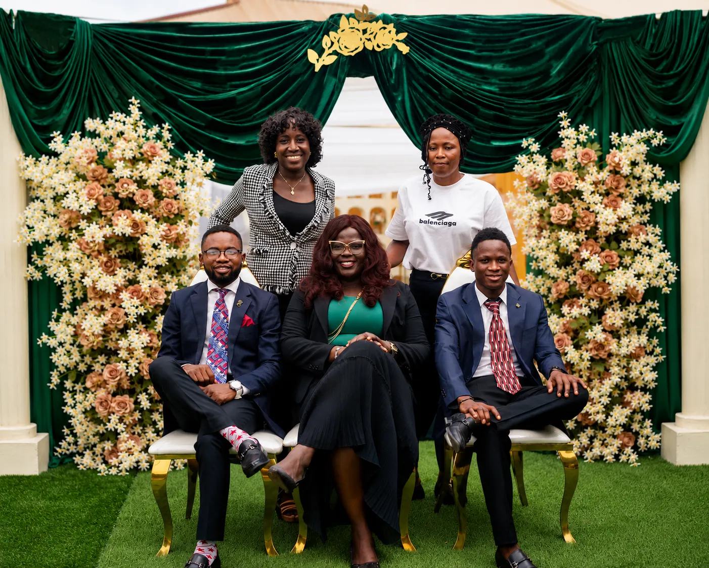 The Pleasant Jay Events team with CEO Ajoke Akinola at an event they styled